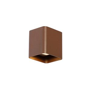 QAZQA Moderne wandlamp roestbruin incl. LED IP54 vierkant - Evi