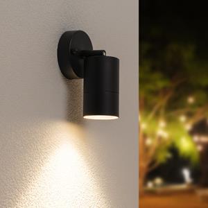 HOFTRONIC™ Lago kantelbare wandlamp - Dimbaar - IP44 - Incl. 4000K neutraal wit GU10 spotje - Spotlight voor binnen en buiten - Geschikt als wandspot en plafondspot - Zwart