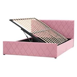 Beliani ROCHEFORT Bed met opberger Roze 140x200