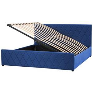 Beliani ROCHEFORT Bed Blauw 180x200