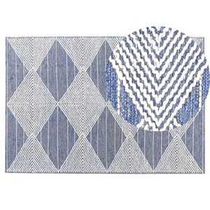 BELIANI Vloerkleed wol 140 x 200 cm lichtbeige en blauw DATCA