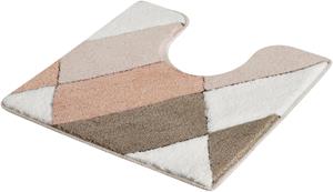 Kleine Wolke Badematte Ayana, Höhe 15 mm, rutschhemmend beschichtet, fußbodenheizungsgeeignet, Badteppich, modernes Rauten Design, leichter Hoch-Tief Effekt