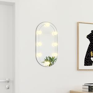 vidaXL Spiegel met LED-verlichting ovaal 60x30 cm glas