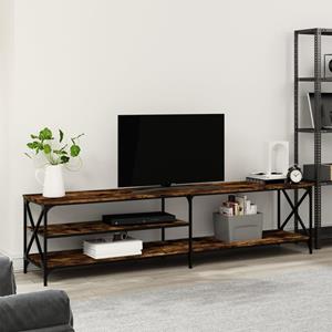 vidaxl Tv-meubel 200x40x50 cm bewerkt hout metaal gerookt eikenkleurig