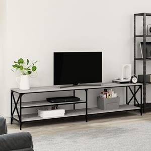 vidaxl Tv-meubel 200x40x50 cm bewerkt hout metaal grijs sonoma eiken