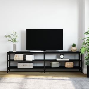Vidaxl Tv-schrank Schwarz 180x30x50 Cm Holzwerkstoff Und Metall
