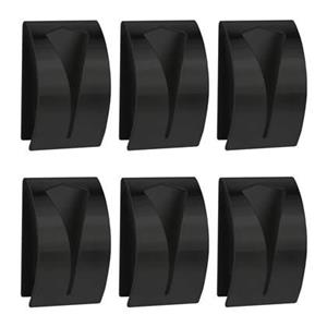 Handdoekenhouder zelfklevend RVS - Zwart - set van 6