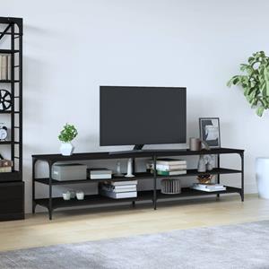vidaxl Tv-meubel 200x30x50 cm bewerkt hout metaal zwart