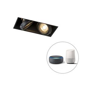 QAZQA LED Inbouwspot oneon trimless 50 - Zwart - Modern - L 18.8cm