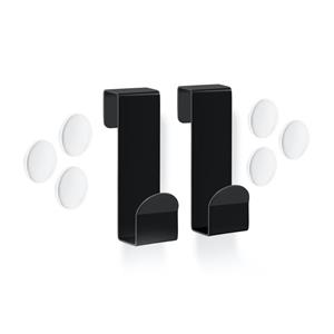Zack MITOR Handdoekhaken - voor glazen douchewand - set van 2 - zwart 40124