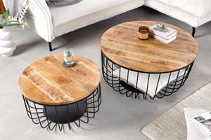 Invicta Interior Salontafel opslag 2-delige set natuur zwart/ 42896