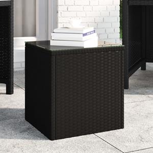 VidaXL Bijzettafel 40x37x40,5 cm poly rattan zwart