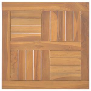 Tafelblad vierkant 50x50x2,5 cm massief teakhout