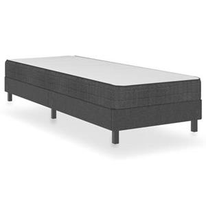 VidaXL Boxspring stof donkergrijs 100x200 cm