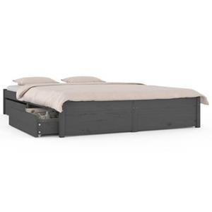 Vidaxl Bett Mit Schubladen Grau 150x200 Cm 5ft King Size