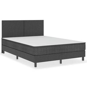 vidaxl Boxspring stof donkergrijs 140x200 cm