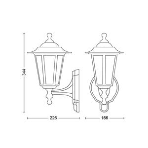 Philips Peking buitenwandlamp zwart met sensor