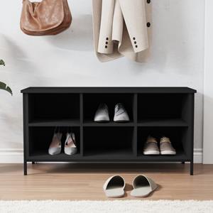 vidaXL Schoenenkast 100x35x50 cm bewerkt hout zwart
