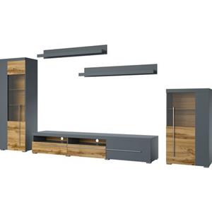 INOSIGN Wandmeubel Roger, breedte 270 cm modern mediawandmeubel zonder verlichting Aanbouwwand (set, 5-st) veel opbergruimte, vitrines met glazen deur (set, 5 stuks)