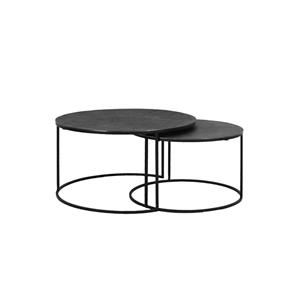 Light & Living alontafel RENGO Set van 2 - 76x76x41cm - Zwart