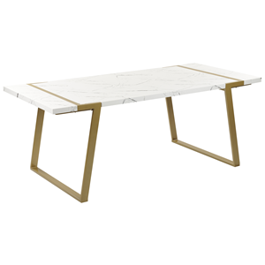 BELIANI Eettafel goud/marmereffect 90 x 200 cm MARTYNIKA