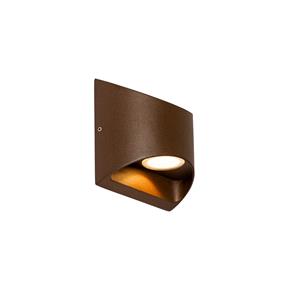 QAZQA Moderne buiten wandlamp roestbruin incl. LED 2-lichts IP54 - Mal