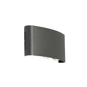 Qazqa Buiten Wandlamp Donkergrijs Incl. Led 6-lichts Ip54 - Silly