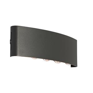 Qazqa Buiten Wandlamp Donkergrijs Incl. Led 10-lichts Ip54 - Silly