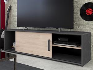 Mobistoxx Tv-meubel TOMYLO 1 deur jackson eik/zwart