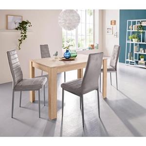 INOSIGN Eethoek 0 met eettafel lynn, breedte 120 cm en 4 x stoel kate (set, 5-delig)