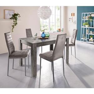 INOSIGN Eethoek 0 met eettafel lynn, breedte 120 cm en 4 x stoel kate (set, 5-delig)