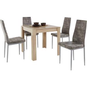INOSIGN Eethoek 0 met eettafel lynn, breedte 80 cm en 4 x stoel kate (set, 5-delig)