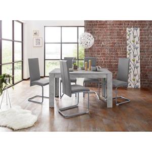 Homexperts Eethoek Nitro Tafel - breedte 140 cm + 6 stoelen (set, 7-delig)