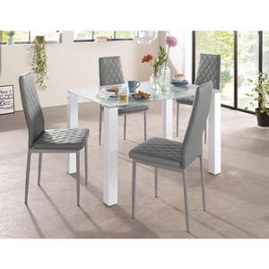 INOSIGN Eethoek met glazen tafel, breedte 120 cm (set, 5-delig)