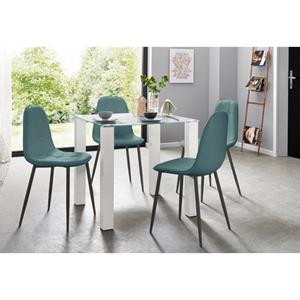 INOSIGN Eethoek met glazen tafel, breedte 80 cm (set, 5-delig)