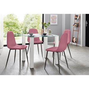 INOSIGN Eethoek met glazen tafel, breedte 80 cm (set, 5-delig)