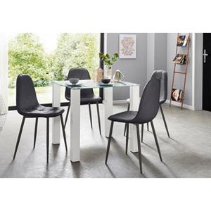 INOSIGN Eethoek met glazen tafel, breedte 80 cm (set, 5-delig)