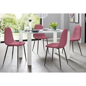 INOSIGN Eethoek met glazen tafel, breedte 120 cm (set, 5-delig)