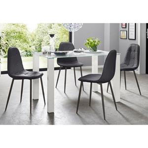 INOSIGN Eethoek met glazen tafel, breedte 120 cm (set, 5-delig)