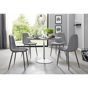 INOSIGN Eethoek met ronde tafel in cementlook (set, 5-delig)