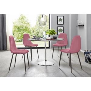INOSIGN Eethoek met ronde tafel in cementlook (set, 5-delig)