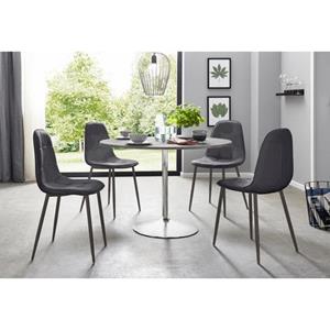 INOSIGN Eethoek met ronde tafel in cementlook (set, 5-delig)