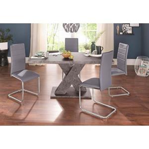 INOSIGN Eethoek met 4 stoelen en tafel in cement-look (set, 5-delig)