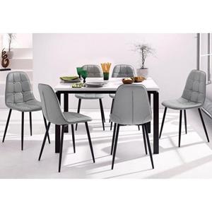 INOSIGN Eethoek Sabine + Luna Eettafel, breedte 120 cm en 4 eetkamerstoelen, overtrekstof in imitatieleer (set, 5-delig)