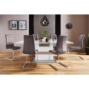 INOSIGN Eethoek Perez/Lola met 4 stoelen, tafel uittrekbaar, breedte 160-200 cm (set, 5-delig)