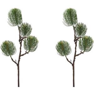 Creativ green Winterse kunstplant Kerst versiering (2 stuks)