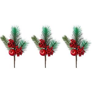 Creativ green Winterse kunstplant Kerst versiering (3 stuks)