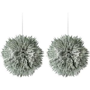 Creativ green Winterse kunstplant Kerst versiering (2 stuks)