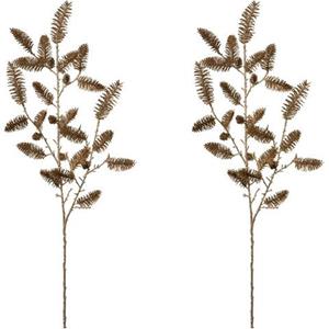 Creativ green Winterse kunstplant Kerst versiering (2 stuks)