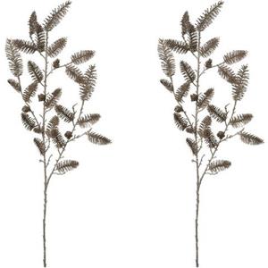 Creativ green Winterse kunstplant Kerst versiering (2 stuks)